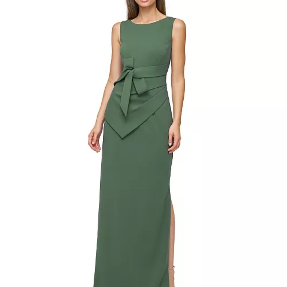 JS Collections Elegant Green Maxi Dress